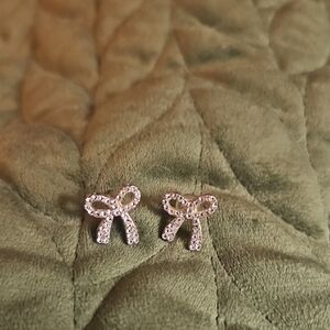 Silver Bow Earrings
